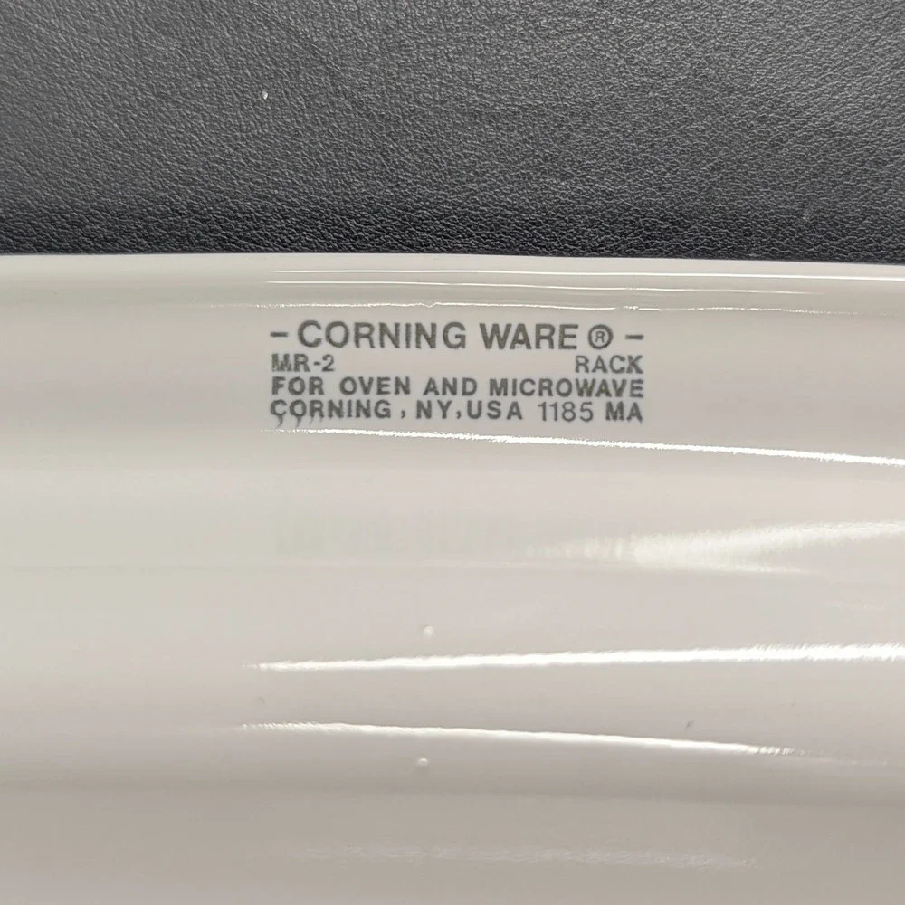Corning Ware MR-2 Microwave Roasting Rack White Pyroceram 11.5in Square Tray
